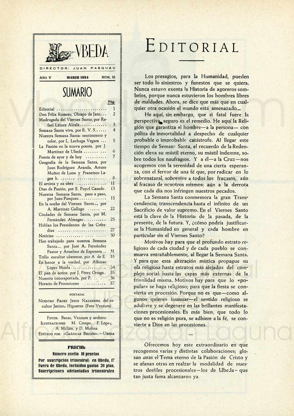 Revista Vbeda. Ao 5. N 51 de 10 de marzo de 1954