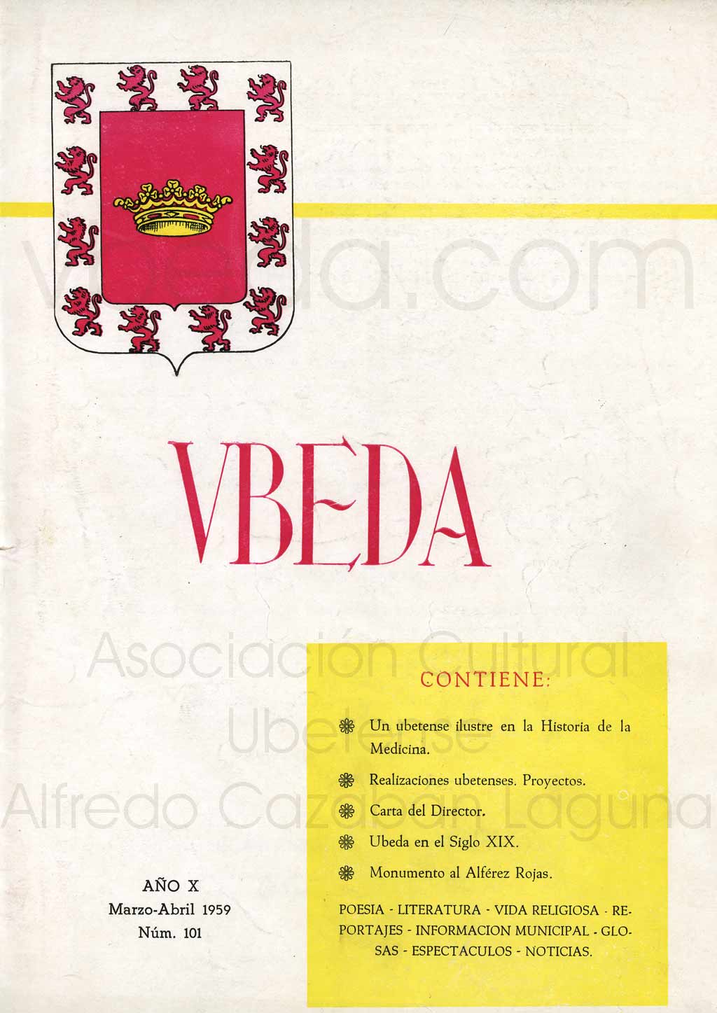 Revista Vbeda. Ao 10. N 101 de marzo-abril de 1959