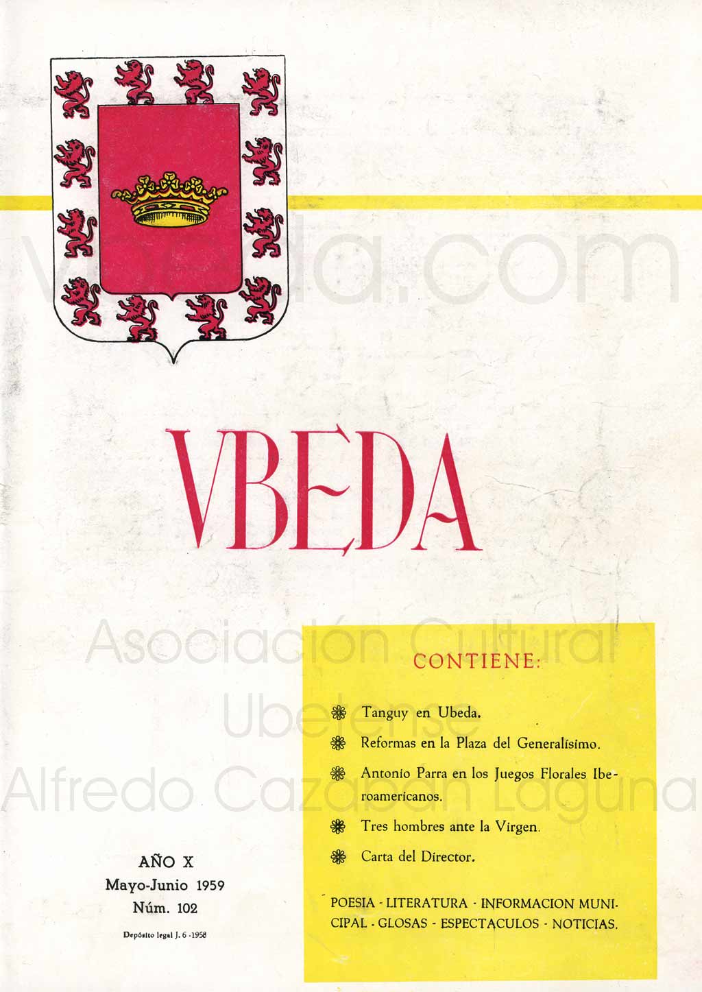 Revista Vbeda. Ao 10. N 102 de mayo-junio de 1959