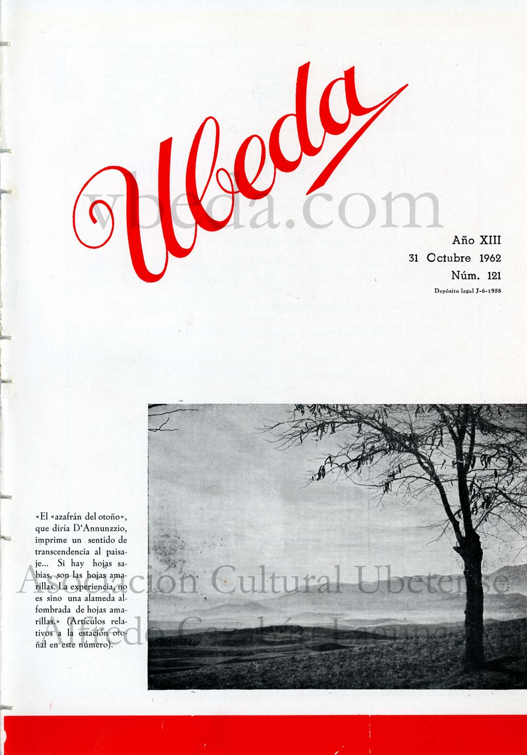 Revista Vbeda. Ao 13. N 121 de 31 de octubre de 1962