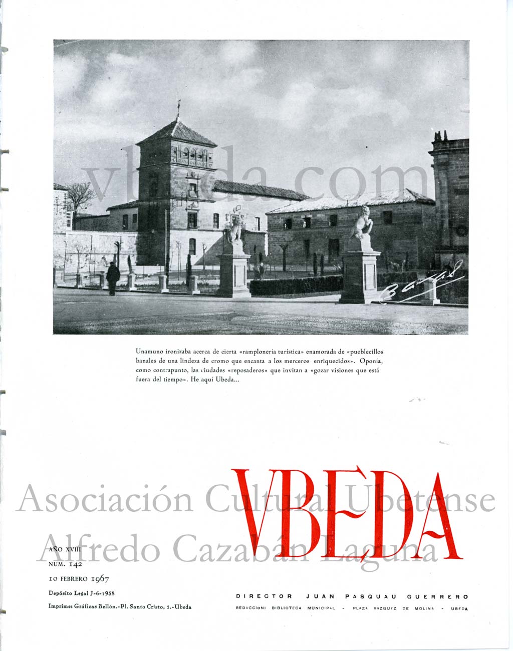 Revista Vbeda. Ao 18. N 142 de 10 de febrero de 1967