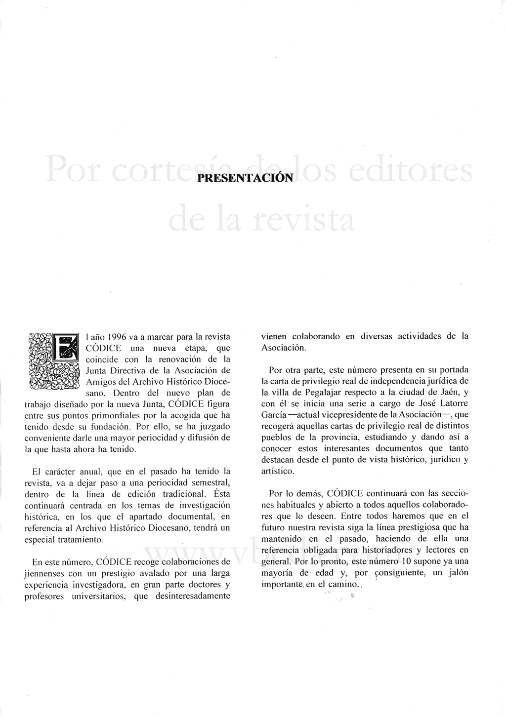 Revista Códice. Año 9. Número 10. Junio 1996
