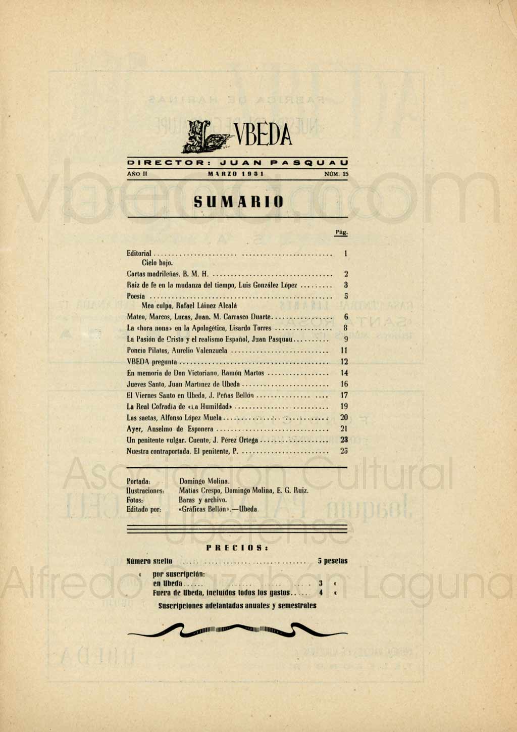Revista Vbeda. Ao 2. N 15 de marzo de 1951