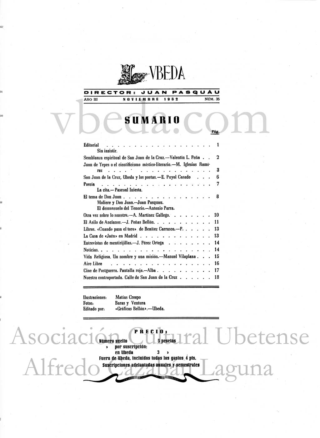 Revista Vbeda. Ao 3. N 35 de noviembre de 1952