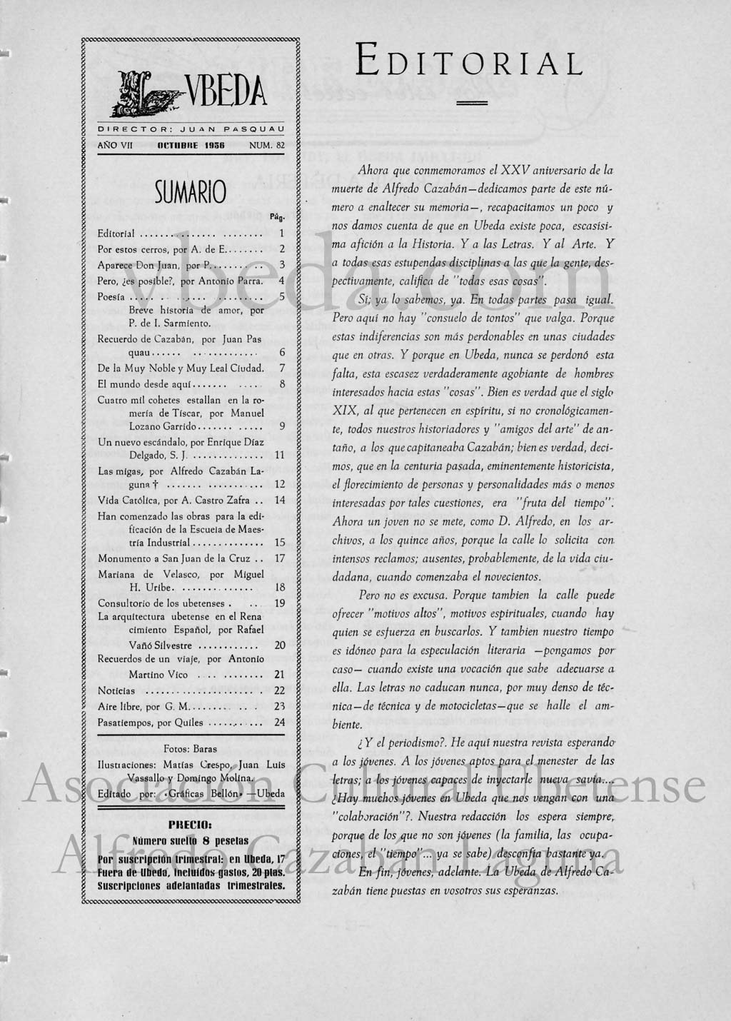 Revista Vbeda. Ao 7. N 82 de octubre de 1956